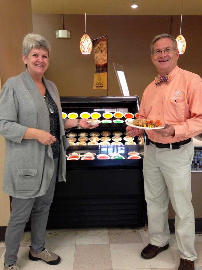 MSMSs Ms. Walker and Mr. Smith select their desserts from Hogarth cafeteria.