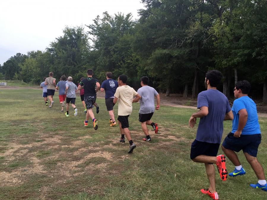 MSMS boys interested in joining the soccer team ran during an unofficial tryout/practice session