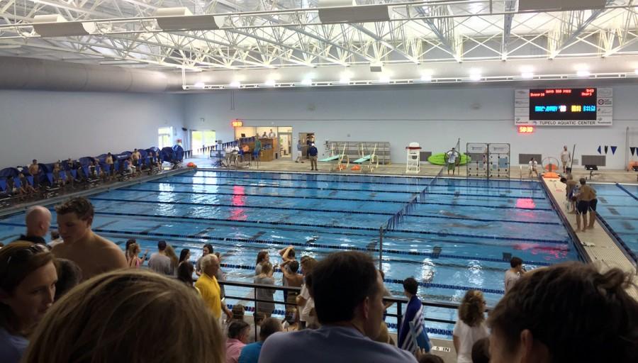 The+MSMS+swim+team+attends+its+first+meet+at+the+Tupelo+Aquatic+Center+this+past+Tuesday.+