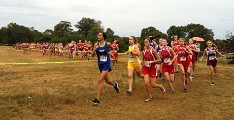 Junior Arielle Williams competes at the Pontotoc Meet, where around 120 girls competed at once. 