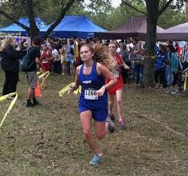 Hannah Houston running at the Pontotoc meet earlier in the season.