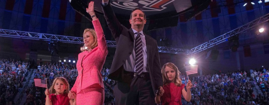 Ted Cruz campaigning with his family.