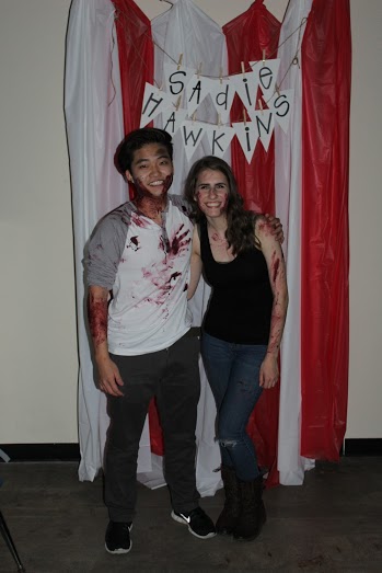 Lewis Park and Darby Meadows as Glenn and Maggie from The Walking Dead at the Sadie Hawkins Dance. 