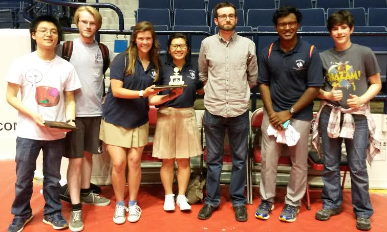 Pictured from left to right: Andy Zhao, Michael Kyzer, Maggie Ford, Jenny Nguyen, Dr. Charles Vaughan, Mayukh Datta and Savannah Wise.
On April 21, MSMS physic students and physics instructor Charles Vaughan went to Ole Miss for the annual catapult competition.