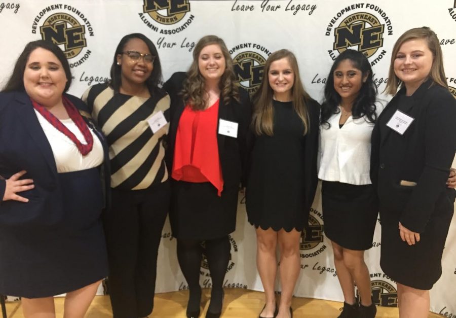 Competitors from MSMS pose at the FBLA Competition. From left: Brianna Ladnier, Aurelia Caine, Calissa Henry, Devon Matheny, Sophia Ali, and Anna Katherine Overstreet.