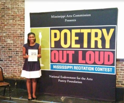 Amber Jackson earned second place at the regional Poetry Out Loud competition in Oxford.