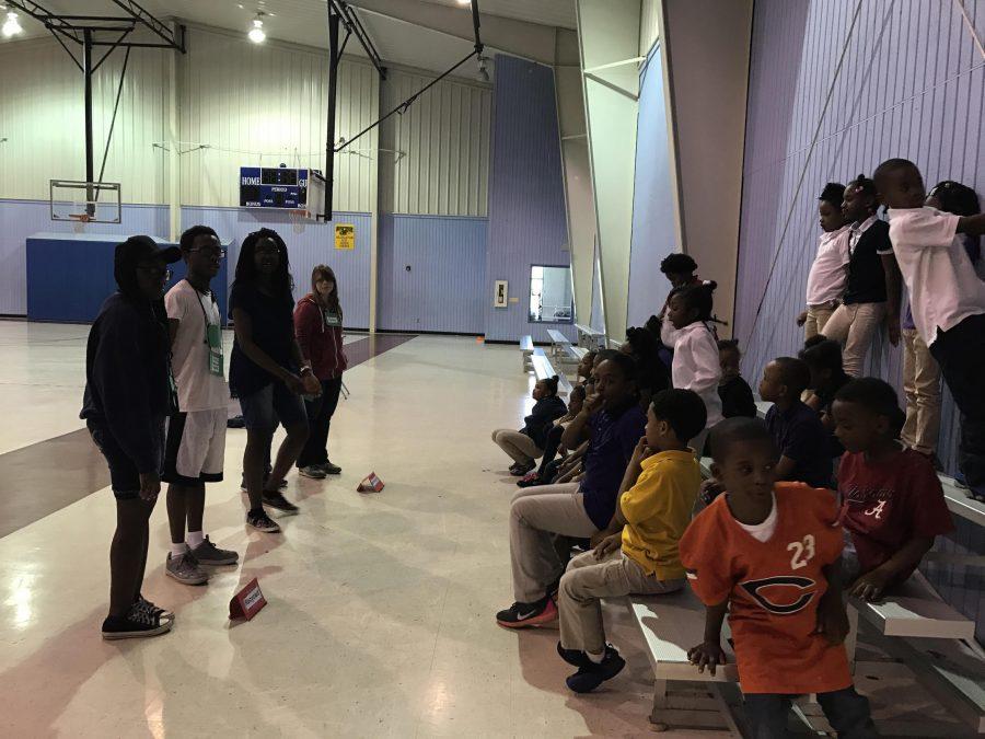 Boys and Girls Club students learn about recycling. 