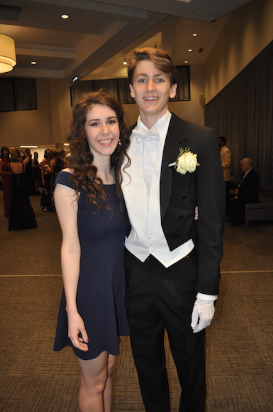 Seniors Emily Shy and Russell Hatcher pose after the presentation of the court at the Charity Ball. 