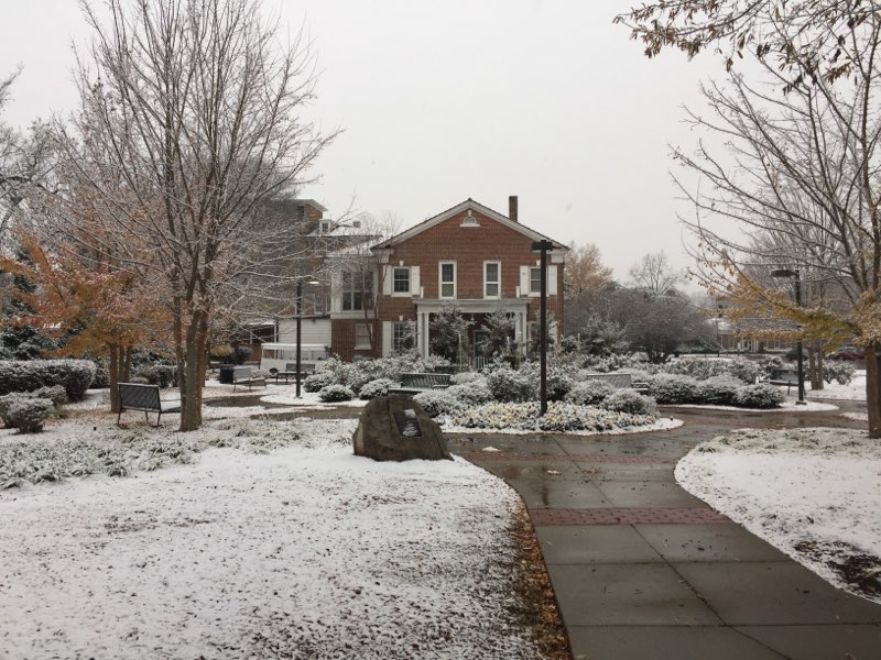 Fridays snowfall blankets the Mary Wilson Home.