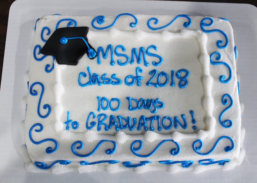 Seniors celebrated the countdown to graduation with cake.
