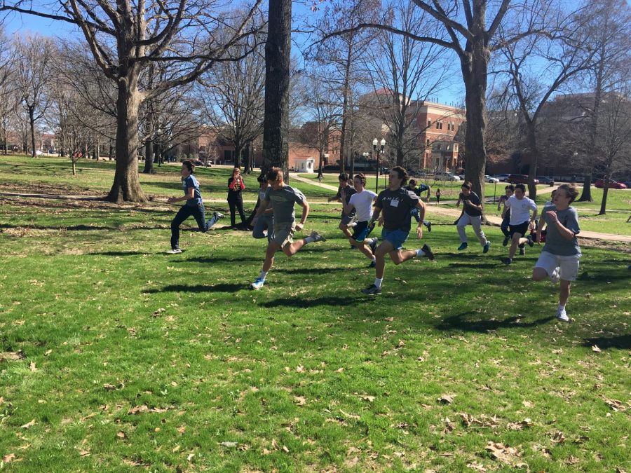 Latin students of all ages and backgrounds race during the Olympics.