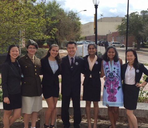 Lori Feng, Sarah Perry, River Gordon, Devin Chen, Sarena Patel, Likhitha Polepalli, and Helen Peng all participated in the National History Day state competition at the University of Southern Miss. The team took home all of the first places in the categories they competed in. 