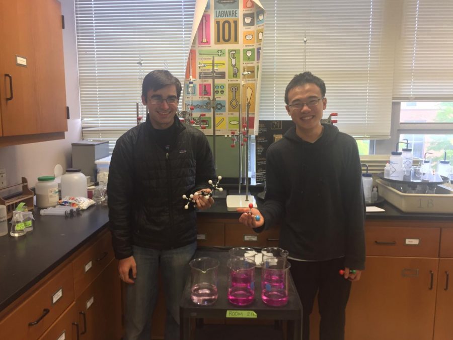 William Johnson and Hamilton Wan enjoy Chemistry together.