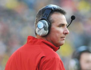 Urban Meyer on the sidelines during 2013 match-up with University of Michigan. Ohio State won 42-41 in a wire-to-wire thriller. 