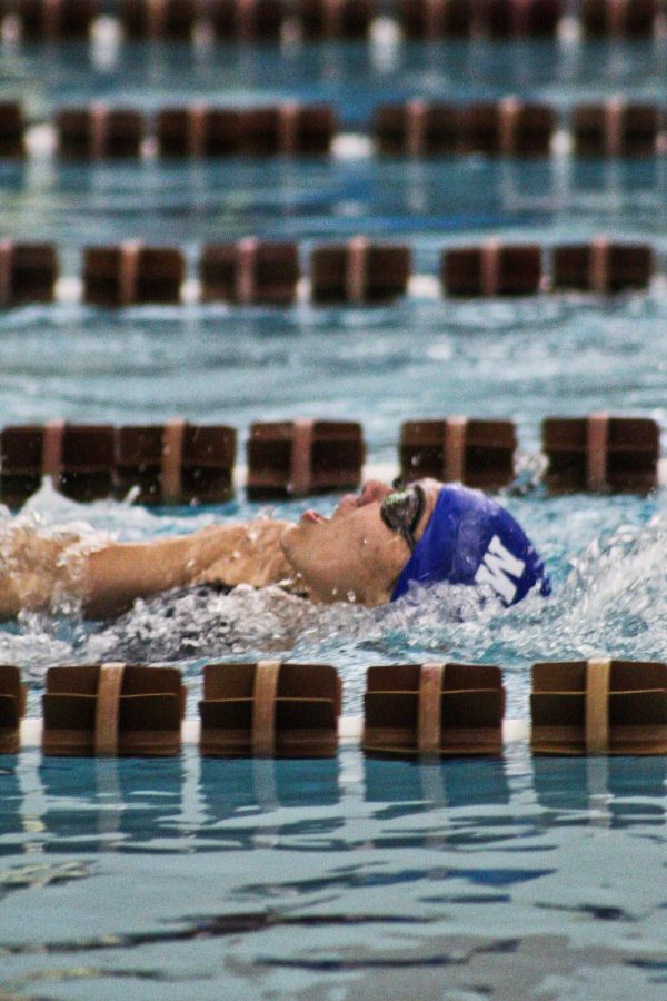 Sara Sheward's 100M Backstroke. She placed first!