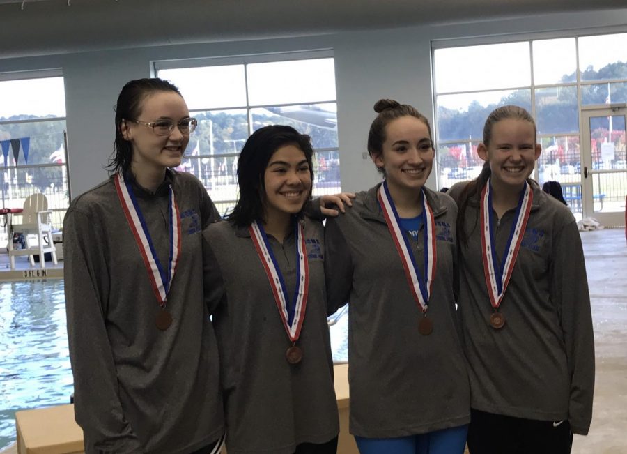 The Girls Relay Placed 3rd in Division I at State Championships, bringing home bronze medals.