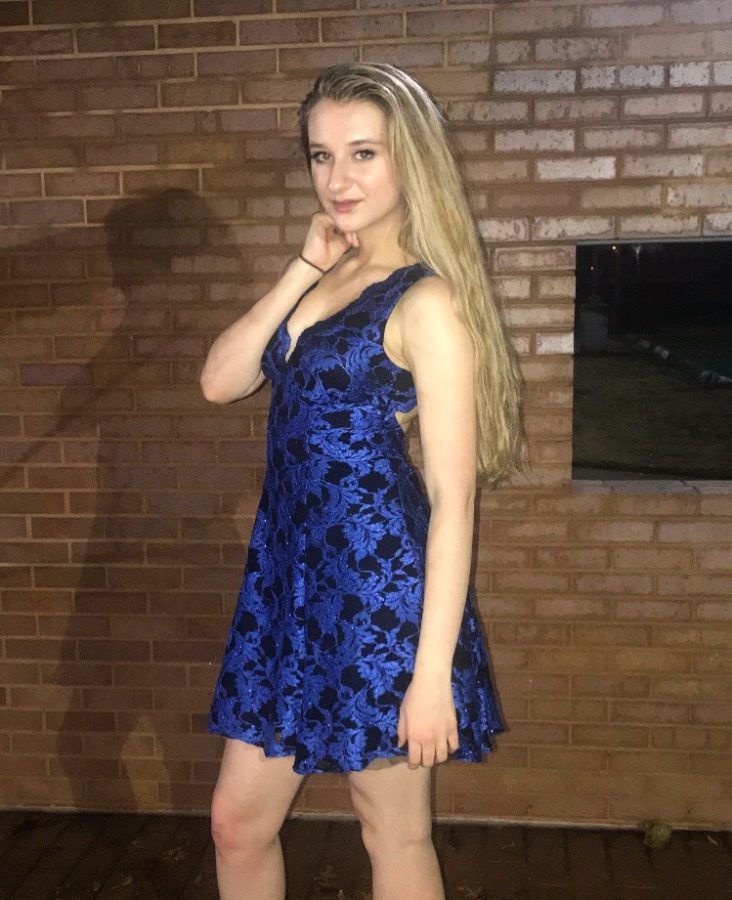 Maria dresses up for Winter Formal.