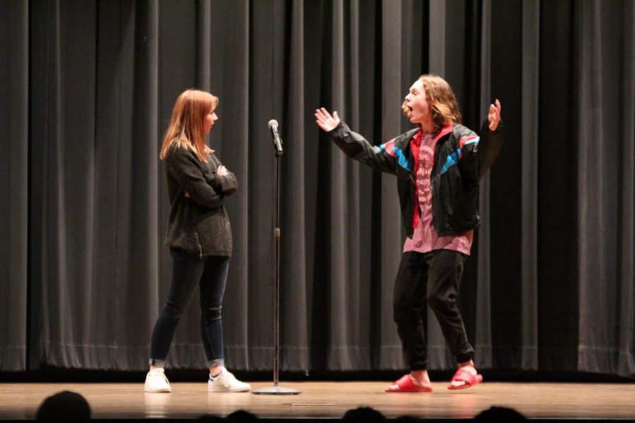 Junior Taylor Willis and senior August Andre as Megan Pittman and himself