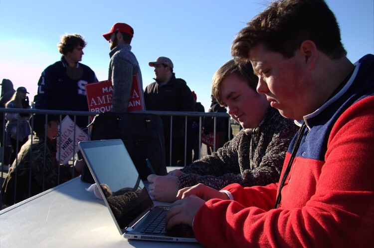 Pictured above is Brady Suttles and friend Timothy Lewis at the Trump Rally the editors of the Vision attended back in November.