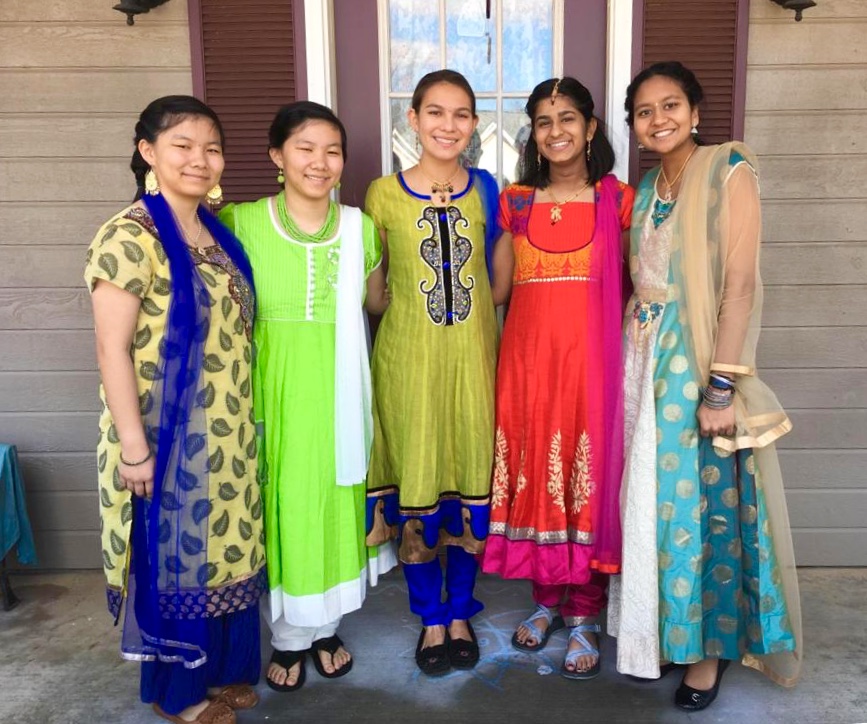 (Left to right) Catherine Boltz, Caroline Boltz, River Gorden, Sarena Patel and Likhitha Polepalli