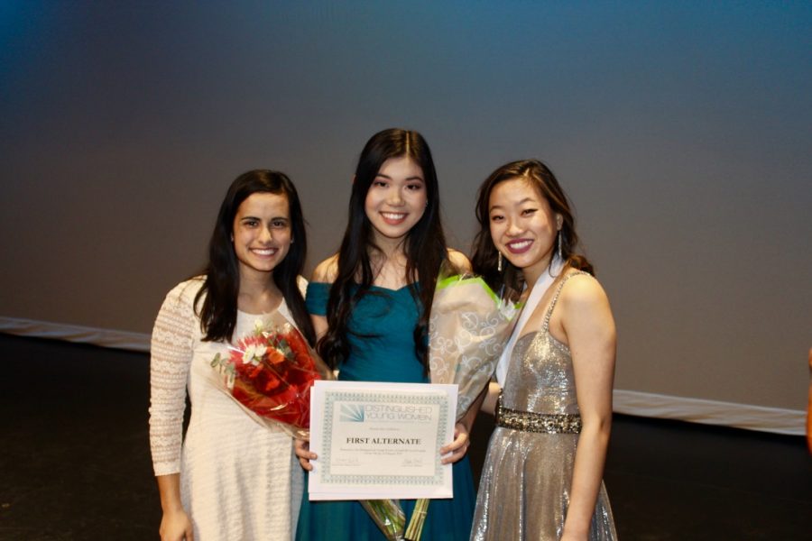 Catherine Li stands with past DYW winners, Lori Feng and Abigail Musser.