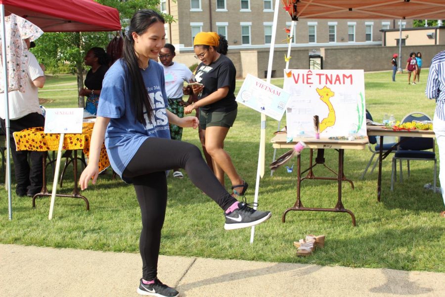 Liz Huynh plays "đá cầu," which is known as a form of hacky sack or foot badminton.