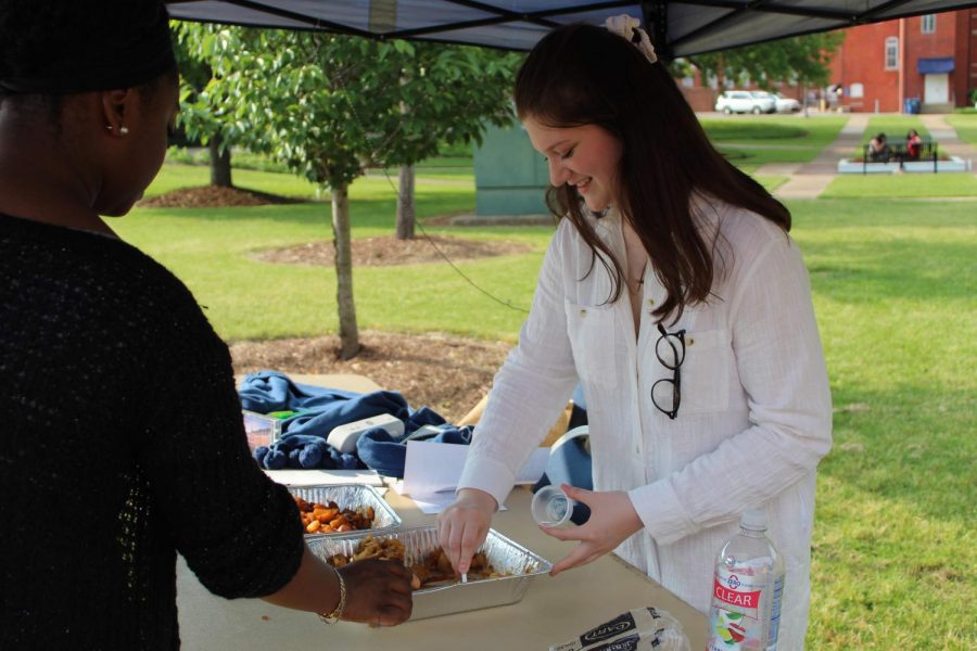 Elle Smith serves food from Denmark.