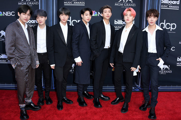 All seven members of BTS attend the Billboard Music Awards.