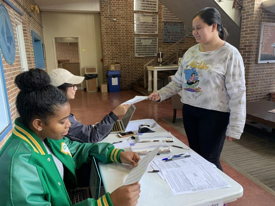 Students register to vote at  the years second MSMS student-led voter registration drive.