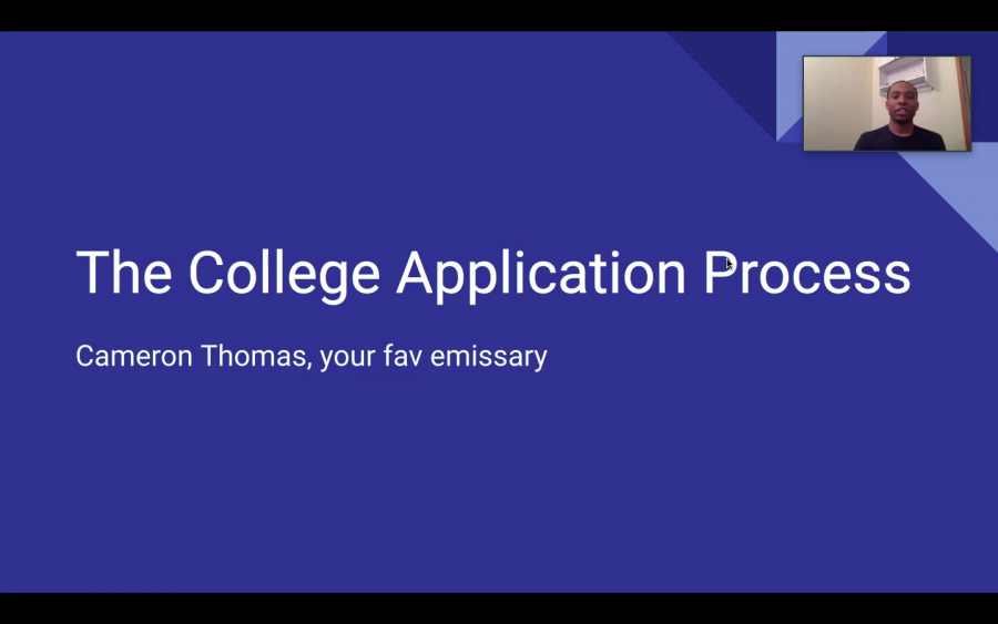 Senior+Cameron+Thomas+hosts+a+wellness+seminar+for+current+juniors+and+gives+them+the+whole+rundown+on+the+college+application+process.