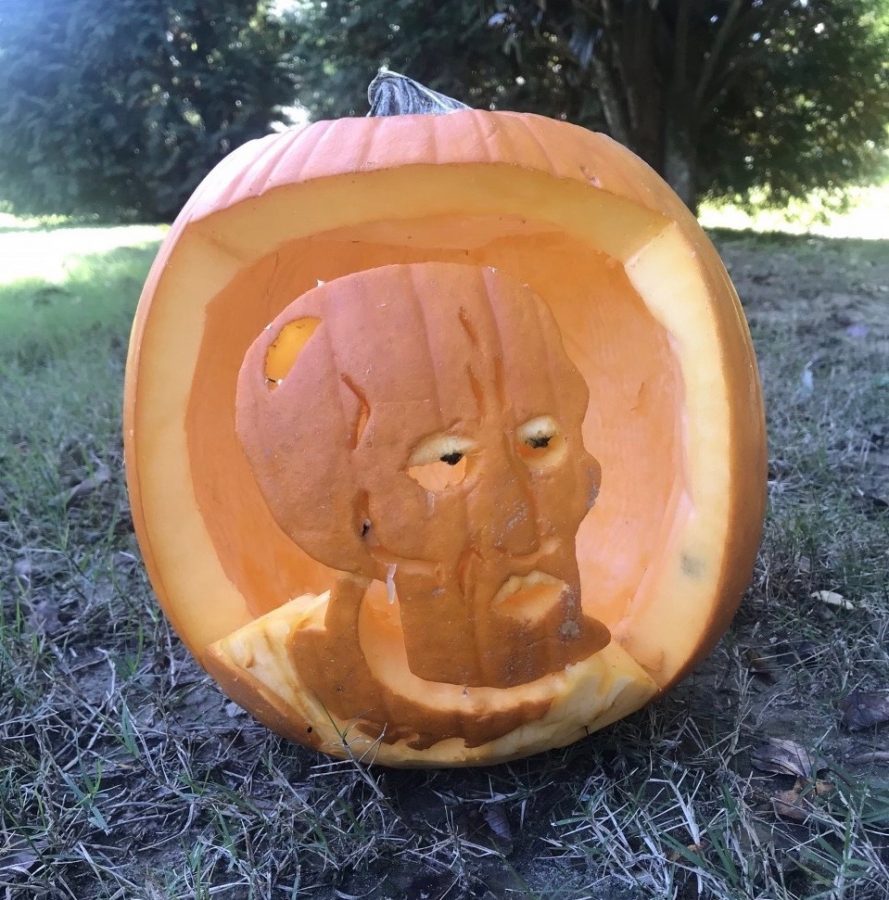 Alex Bozemans two pumpkin carvings tied for first place (one pictured above).