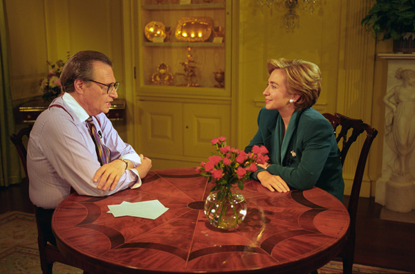 Larry King interviewed the likes of former First Lady Hillary Clinton during his career in journalism.