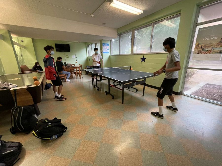Students spend time in their residence halls playing games and getting to know their classmates.