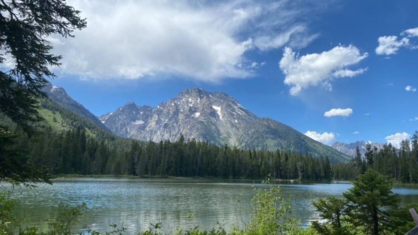 Junior Lucianna Marquez views Mount St. John from the front of String Lake in Grand Teton National Park, Wyoming. 