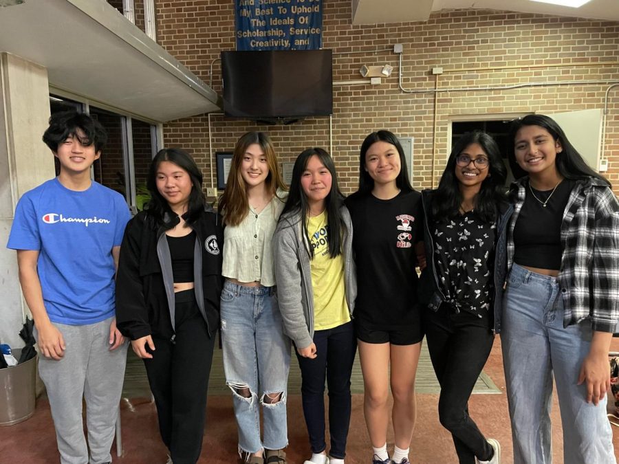 ASA officers pose with newly elected junior representatives Lisa Seid and Maryann Dang. Pictured from left to right are seniors Andy Liu, Kadie Van, Christina Zhang; Dang, Seid; and seniors Harsika Dillibabu and Geethika Polepalli.  
