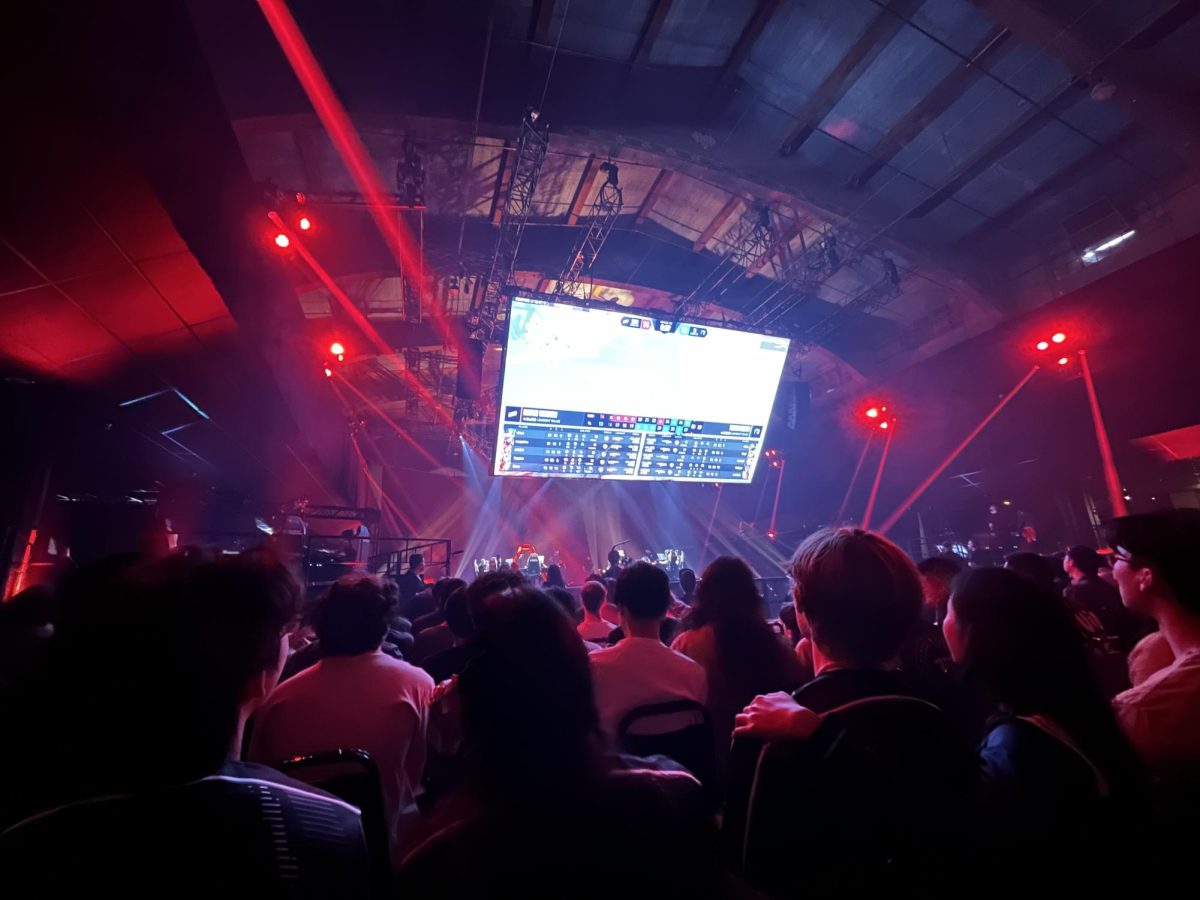 Fans watch the first match of Valorant Champions 2023 played between Team Liquid and Natus Vincere on Aug. 6 at the Shrine Auditorium and Expo Hall in Los Angeles.