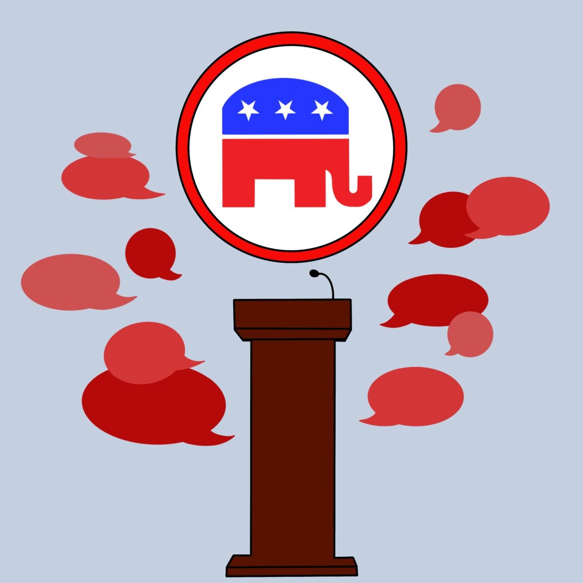 Eight+Republican+candidates+presented+their+platforms+and+stances+at+the+first+GOP+primary+debate+on+Aug.+23.