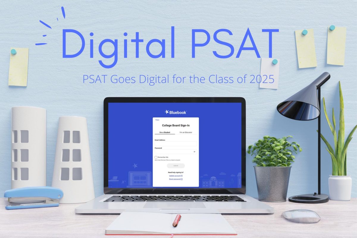 Juniors+will+use+the+Bluebook+platform+to+take+the+PSAT+on+Oct.+5-6.+The+Class+of+2025+will+be+the+first+to+take+the+test+digitally+instead+of+with+paper+and+pencil%2C+the+traditional+format.+