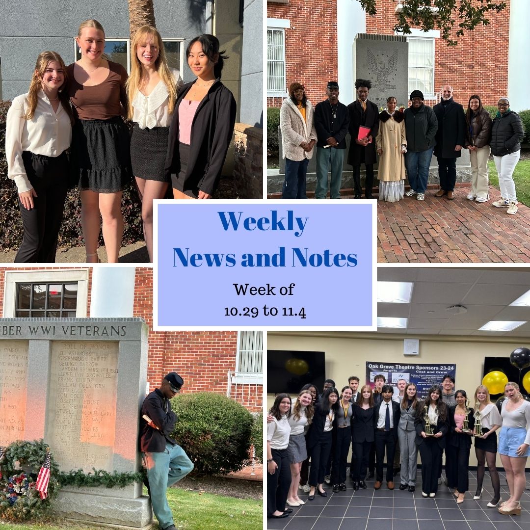 Among the highlights of last week, the MSMS Speech and Debate Team came home with seven winning debaters at the Warrior Invitational and seniors Sydney Beane, Ashton Lollis and Dylan Wiley performed at the Historic Downtown Performance Tour of Gleeds Corner.