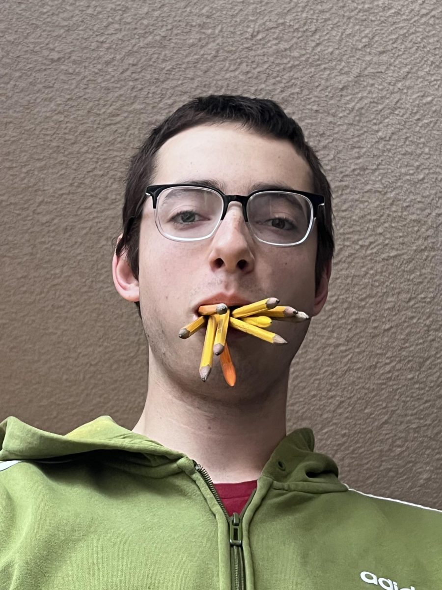 The Vision Co-Editor-in-Chief Sebastian Harvey as the Pencil Chewer.