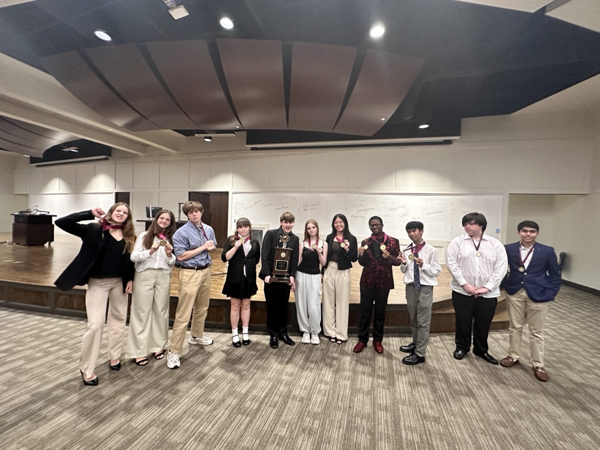 Students pose with their medals after the award ceremony at Mississippi State University on Sept. 6-7. MSMS Speech and Debate Club won the School of Excellence Award at the tournament.