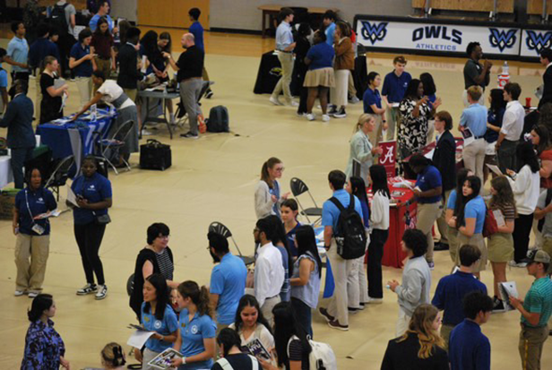 MSMS students speak with college admissions representatives at the annual College View on Sept. 9.