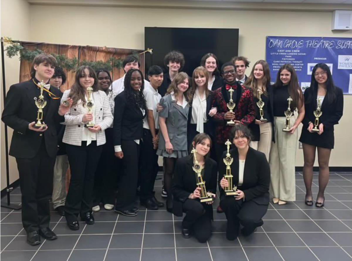 MSMS Speech and Debate members pose at Nov. 16’s Warrior Invitational in Hattiesburg. Award winners, from left to right, include Cratin Quinelly, Claire Rizzo, Megan Colley, Ruth Albright, Izzy Cecil, Annaliese Coughlin, Sophia Dean and Rebecca Sun.