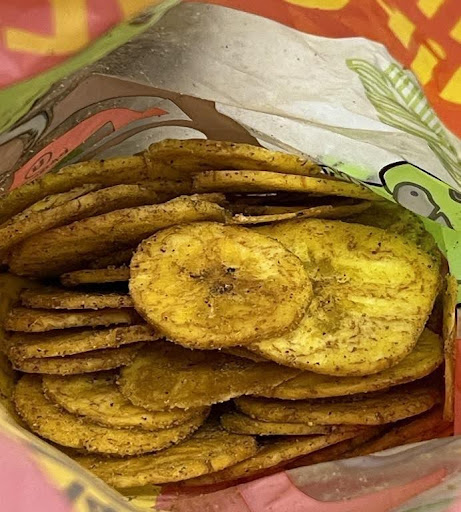 A bag of tostones is pictured. 